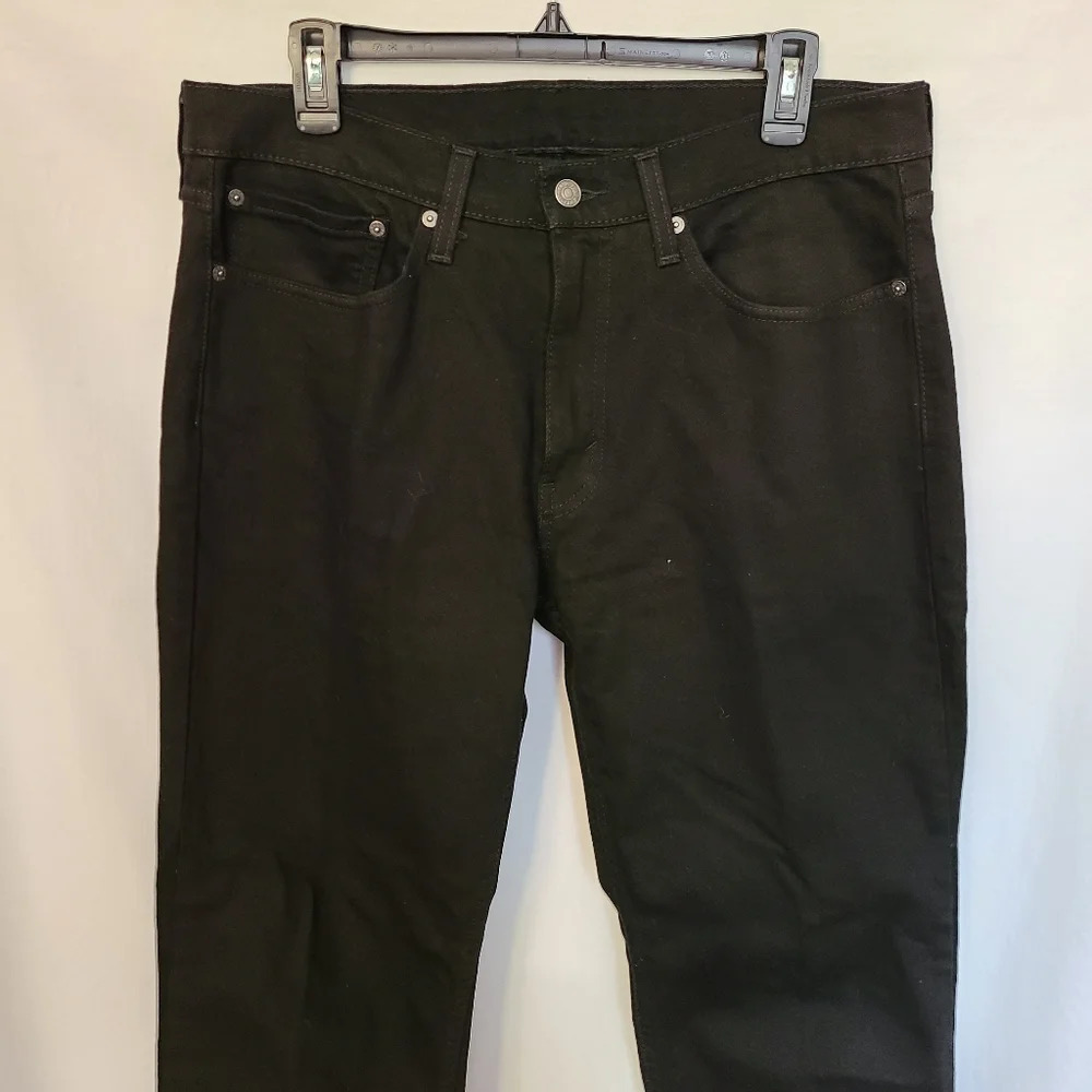 Levi's 514 Straight Black Jeans Men's Size W34 L32 - Picture 2 of 11